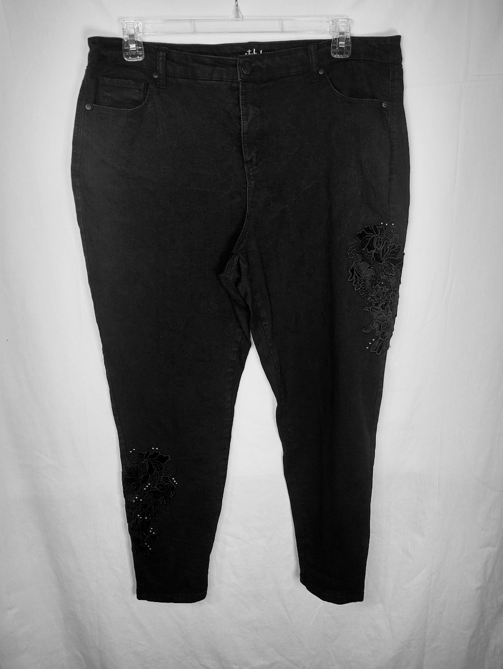 Style & Co Curvy Skinny Ankle Embellished Jeans - Picture 2 of 11